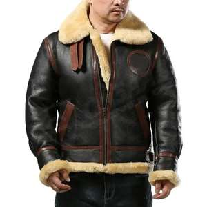 2024 nouvelle mode vêtements d'hiver veste en cuir col debout maintenant à bas taux véritable coupe veste en cuir pour hommes - Product Image 3