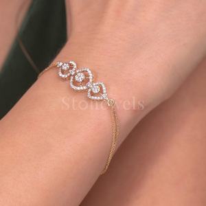 Jenny Diamond, pulsera de plata de ley 925 minimalista elegante para mujer, piedra principal de circón, regalo de boda elegante informal para fiestas - Product Image 3