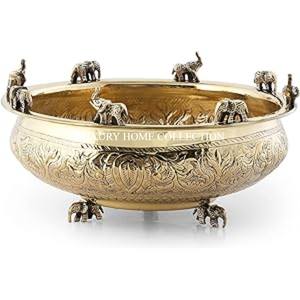 Cuenco Urli de flores de lujo para mesa pulido de cobre martillado, cuenco Urli decorativo elegante nuevo estándar de mayor calidad - Product Image 3