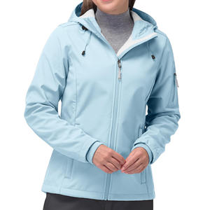 High Quality Wholesale Men's Softshell Winter Stand Thick Fleece <b>Lined</b> Warm Hooded Windproof <b>Coat</b> Outdoor Hiking Front - Product Image 5