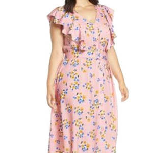 Robe décontractée à manches courtes, à imprimé floral, de style nouveau, à col haut, longueur genou - Product Image 1