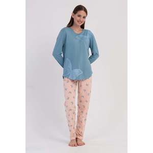 Conjunto de Pijama KADIN P.SUPREM con Cuello Redondo y Mangas Largas, Diseño Ovalado - A.MAVI - A.MAVI - Product Image 2