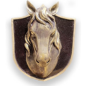 Buste d'animal minimaliste en or sur une plaque carrée grise élégante pour une décoration contemporaine. Disponible à prix de gros. - Product Image 4