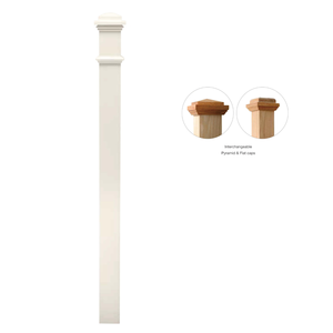 Bois massif chêne blanc réglable taille personnalisée 4094 58 ''longueur boîte Newels apprêté capuchons interchangeables pour accessoires d'escalier - Product Image 5