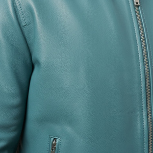 Chaqueta de motocicleta de piel de oveja hecha a mano para hombre OEM proveedor fábrica venta al por mayor por encargo duradero motorista moda cálido invierno frente - Product Image 4