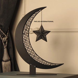 Decoración musulmana Arte árabe Regalos musulmanes Hogar islámico Hotel Islámico Decorativo 3D Metal Luna creciente - Product Image 1