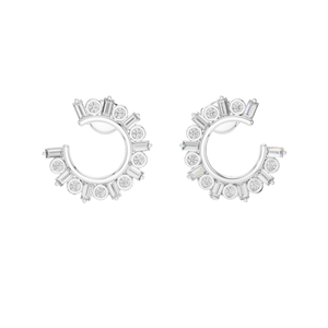 Boucles d'oreilles créoles en diamant CVD cultivé en laboratoire 0,7681 Ct VVS-VS-EF, Or 18KT, 14KT, 10KT et Argent 925, Moissanite, Rose, Jaune, Blanc - Product Image 1