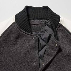 เสื้อแจ็กเก็ตเบสบอลแขนยาวสำหรับผู้ชายเสื้อแจ็กเก็ตเบสบอลสำหรับผู้ชายเสื้อแจ็คเก็ตหนังแขนยาวผ้าวูลมหาวิทยาลัยดีไซน์ตามสั่ง - Product Image 3