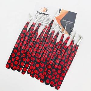 แหนบต่อขนตาสแตนเลสพร้อมปลายแหลมปลายแหลมปรับแต่งโลโก้ได้ตามต้องการ - Product Image 1