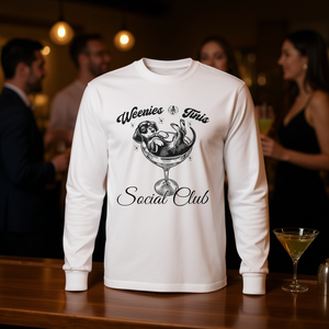 T-shirt a maniche lunghe Weenies & Tinis Social Club con cane Bassotto e Martini - Prodotto promozionale - Product Image 3