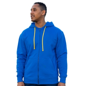 Sweat à capuche en coton à fermeture éclair couleur bleu royal avec couleurs personnalisées et broderie au meilleur prix Sweat à capuche Offre Spéciale pour unisexe - Product Image 1