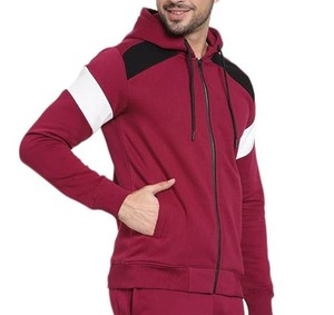 Survêtement léger et respirant à capuche en polyester à rayures pour hommes, survêtement de sport d'hiver pour les activités de plein air - Product Image 4