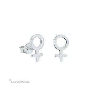 Alla moda 14k oro placcato Mini orecchini in argento con simbolo femminile stile carino cerchio 3 paia di fidanzamento carino con zircone diamante - Product Image 3