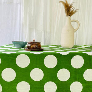 Mantel a Rayas, Amarillo y Blanco, Rectangular, Cubierta de Mesa de Algodón para Comedor - Product Image 3