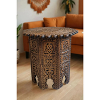 Table basse marocaine traditionnelle moderne en teck massif, hauteur réglable, couleur personnalisée, meuble de salon