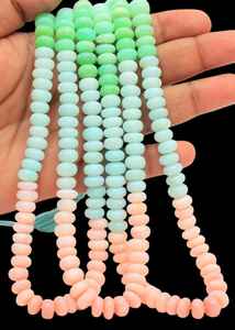 Multi Disco Opal Smooth Rondelle Beads 7mm 8mm 10mm AAA + Rainbow Opal Mix Gemstone Beads Strand para la fabricación de collares y pulseras - Product Image 2
