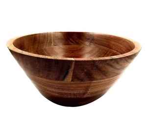 Cuenco para servir de madera Natural tallado a mano de moda personalizado de la mejor calidad para comida, restaurante, fiesta, venta de India - Product Image 2