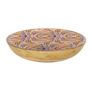 Hermosa ensaladera de madera decorativa de esmalte hecha a mano, cuenco de madera de mango de diseño impreso personalizable para uso multiusos - Product Image 5
