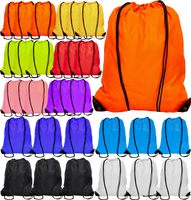 Sac à dos à cordon en polyester 13,4x16,9 pouces avec œillet d'angle triangulaire, 10 couleurs, vente en gros, logo personnalisé ODM, sac de sport à cordon