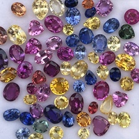 Saphirs naturels multicolores (rose, bleu, jaune, blanc) de 4 mm et 6 mm, formes variées, taillés à facettes, certifiés IGI, pour la fabrication de bijoux précieux