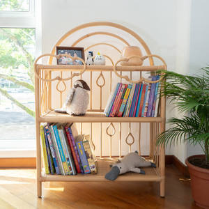 Adorable Rattan <b>Kids</b> <b>Book</b> <b>Shelf</b> Nursery <b>Wall</b> Storage Organizer Natural Wicker For Baby Room Furniture Made In Vietnam - Product Image 6