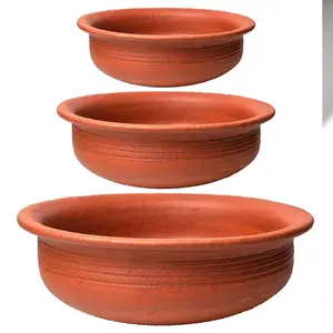 Handmade 500ml to 3000ml Terracotta Clay Pottery Modern Large Handi Earthen <b>Pot</b> Kitchen <b>Cooking</b> Serving High Quality Material - Product Image 1
