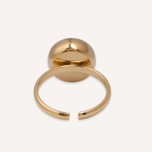 Anillo de Cóctel CUCOCUCA YHL R40 para Mujer, Chapado en Oro con Perlas, Acero Inoxidable, Forma de Bola, Moderno, para Uso Diario o Moda Otoño-Invierno - Product Image 4
