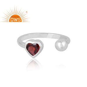 Anillo de piedras preciosas de granate Natural de plata de ley de nueva tendencia, joyería personalizada para mujer, regalo para ella - Product Image 3