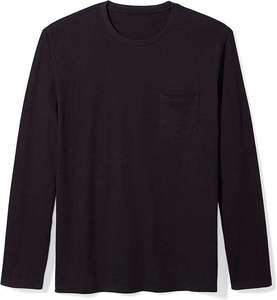 Nouveaux hommes décontracté 100% coton col rond T-Shirts solide manches longues 200 grammes Jersey tissu coupe régulière - Product Image 4