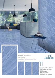 Fabricante y exportador indio de porcelana pulida de calidad italiana, azulejos esmaltados para suelos y paredes, diseños de color azul de - Product Image 6