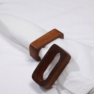 Natural decorative wood napkin rings for dinner <b>table</b> setting wholesale wooden napkins ring set - Product Image 3
