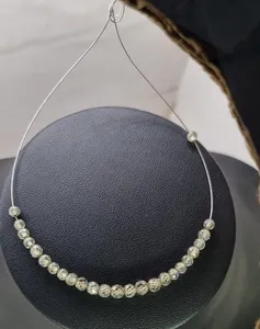 3.50-4.50mm perles à facettes Moissanite presque blanches perles de pierre AAA Grade 8mm pour la fabrication de bijoux personnalisés - Product Image 1