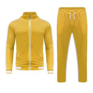 Ensemble de survêtement de haute qualité avec bandes latérales, logo personnalisé, veste et pantalon pour hommes - Product Image 1