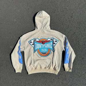 Sudadera con Capucha Corta y Cremallera, Estilo Urbano, Personalizada, Vintage, 100% Algodón, Felpa Francesa, Lavado Ácido, para Hombre - Product Image 2