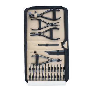 Salon Grade Hair Extension <b>Tools</b> Kit with Tape Pressing Plier Two Hole Micro Bead Crimping Remover Opener Sectioning Clips - Product Image 6