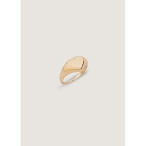 Bold Heart Signet <b>Ring</b> Trendy 18K Gold and Rose-Gold Plated Casual Style with Invisible Setting Inlay Perfect Gift - Product Image 4