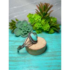 Kingman Turquoise & Sterling <b>Silver</b> <b>Cuff</b> <b>Bracelet</b> Navajo Handmade Cultural Collectible Jewelry for Men - Product Image 2