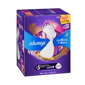 Serviettes hygiéniques Always Radiant pas chères, taille 5, extra lourdes, pour la nuit, lot de 26, distribution en gros, serviettes hygiéniques de haute qualité, offre spéciale maintenant - Product Image 6