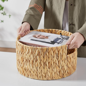 Juego al por mayor 3 cestas de almacenamiento tejidas a mano rectangulares anidadas técnicas de inyección de jacinto de agua para cesto de lavandería juguete - Product Image 3