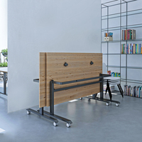 Table de bureau pliable, table de formation, table de réunion avec design à rabat, configuration empilable