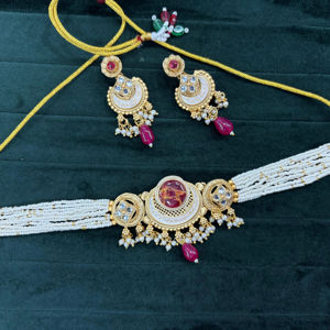 Stylish Fashion Imitation Pearl & Zinc Alloy Gold Plated Ethnic Wedding Chandelier Earrings <b>Set</b> <b>for</b> <b>Women</b> and Girls - Product Image 1