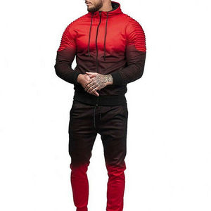 New Premium Style Custom Sublimation Winter Solid Tracksuit for <b>Men</b> Two-Piece Jacket <b>Trousers</b> Set 100% Cotton Print Tracksuits - Product Image 6