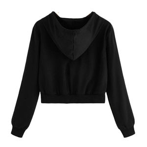 2025 sérigraphie personnalisée fabricants de sweats à capuche zippés en coton zippé épais sweats à capuche zippés courts pour femmes - Product Image 4