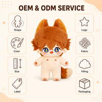 Peluche mignonne en forme d'oreilles de renard, 10 cm, personnalisable, jouet en peluche pour cadeaux, vente au détail et collections