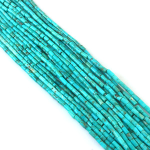 Cuentas de Turquesa Natural en Forma de Tubo, Lisas, de 4x8mm, Cuentas de Piedra Preciosa en Forma de Tubo de Turquesa, Cuentas de Turquesa Natural, Hilo de 16 Pulgadas, Joyería - Product Image 3