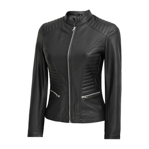 Bon marché Vestes en cuir pour femmes pour dames Mode Nouvelle arrivée Vestes personnalisées en vrac Quantité Veste en cuir véritable - Product Image 1