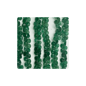 Cuentas de Briolette en forma de corazón facetadas de cuarzo de fresa verde Natural, hebra de 7mm a 8mm de aproximadamente 8 pulgadas para la fabricación de joyas - Product Image 2