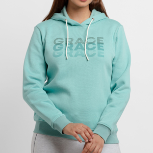 เสื้อมีฮู้ดของผู้หญิงดีไซน์ใหม่เสื้อมีฮู้ดผ้าคอตตอนด้านหน้าสำหรับ100% ฤดูหนาวโลโก้ตามสั่ง - Product Image 1