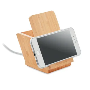 BAICOI Caricatore Wireless Sostenibile in Bambù, Portapenne Ecologico, Gadget - Product Image 4