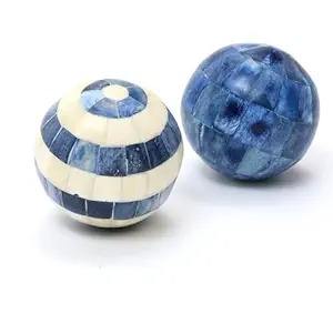 Indian Love Home : Ensemble de vaisselle, sculptures et organisateurs décoratifs en bois et os naturel, avec accents en os, modèle disponible - Product Image 6